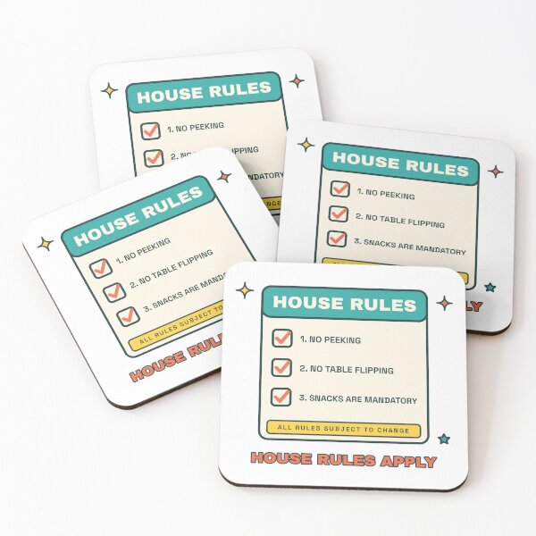 Item preview, House Rules Apply Game Night | Retro Game Night Design designed and sold by Playful Paper Club.