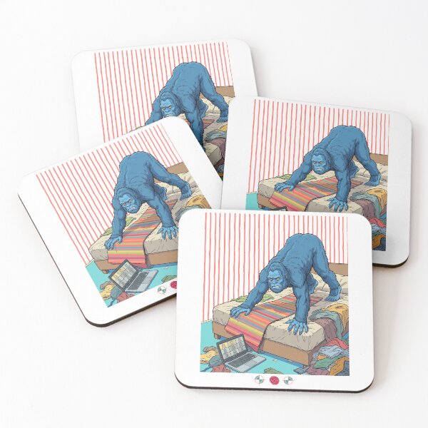 Item preview, Funny Bigfoot Yoga Fail - Awkward Downward Dog Video Call Illustration designed and sold by Whimsy Trail Co.