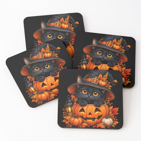 Item preview, Midnight Witch Cat Pumpkin – Cute Halloween Black Cat Art designed and sold by SAMORA ORIGINALS.