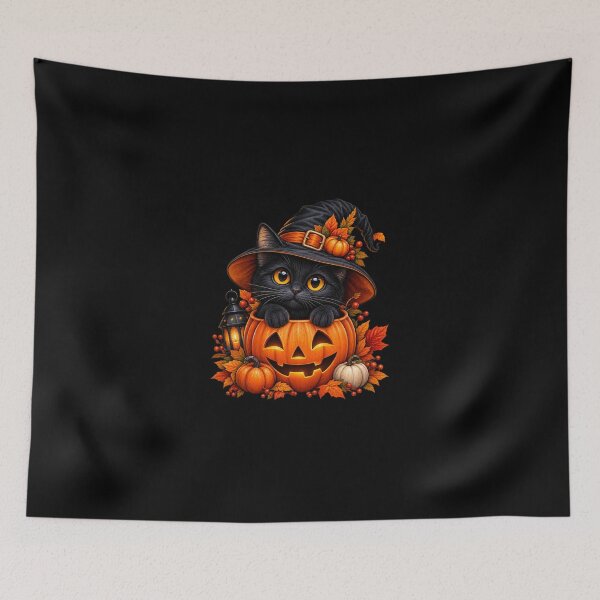 Item preview, Midnight Witch Cat Pumpkin – Cute Halloween Black Cat Art designed and sold by SAMORA ORIGINALS.