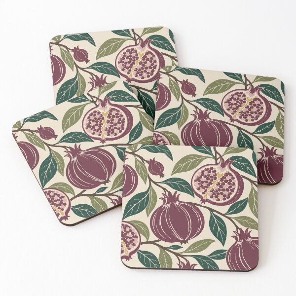 Item preview, Pomegranate Pattern – Linocut Pomegranate Duvet Cover and Throw designed and sold by In A Word | One-Word Tees & Gifts.