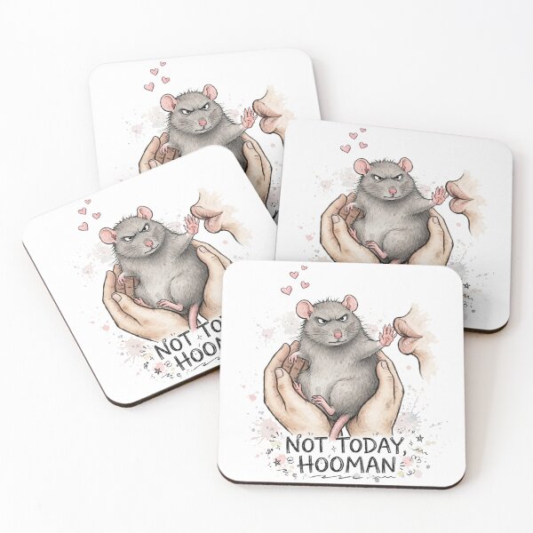 Item preview, Not Today Hooman Grumpy Rat Watercolor designed and sold by Yellowriversss.