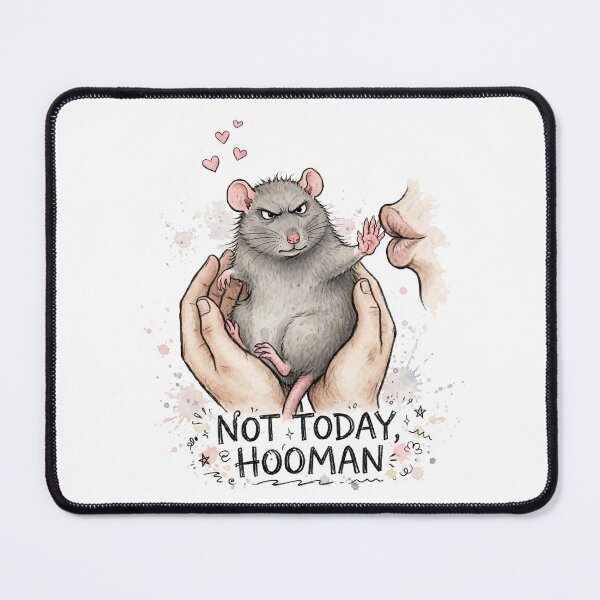 Item preview, Not Today Hooman Grumpy Rat Watercolor designed and sold by Yellowriversss.