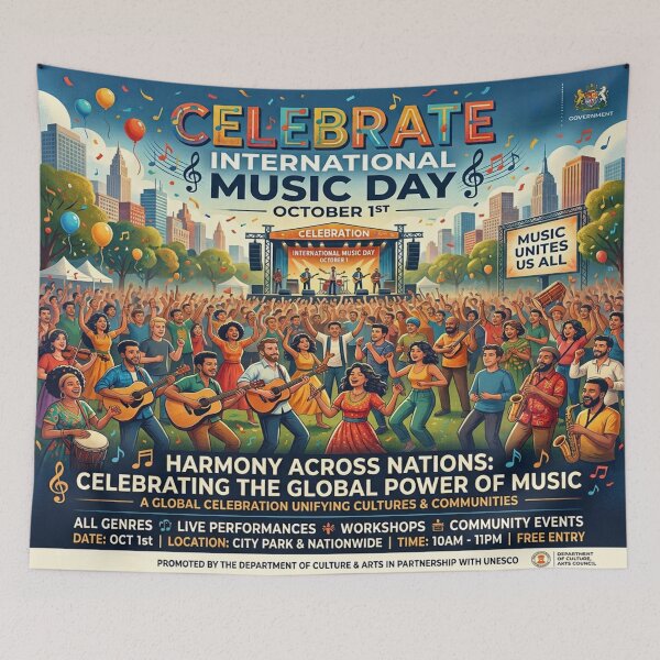 Item preview, A Poster celebrating international Music Day designed and sold by Solomon-Ent-144.