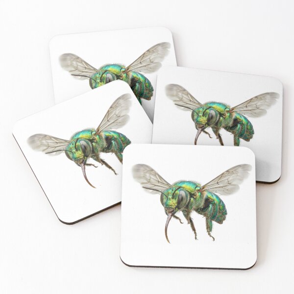 Item preview, Orchid Bee – Iridescent Green Macro Portrait designed and sold by Helt-enkelt.