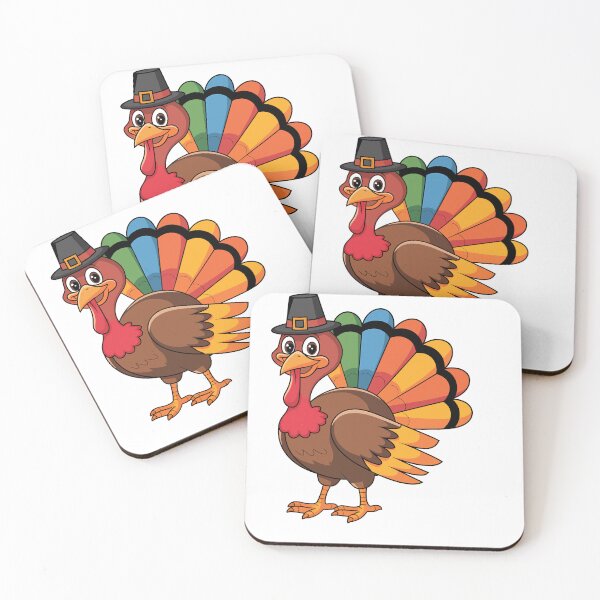 Item preview, Happy Thanksgiving Turkey with Pilgrim Hat and Colorful Tail Feathers designed and sold by Affiliora.