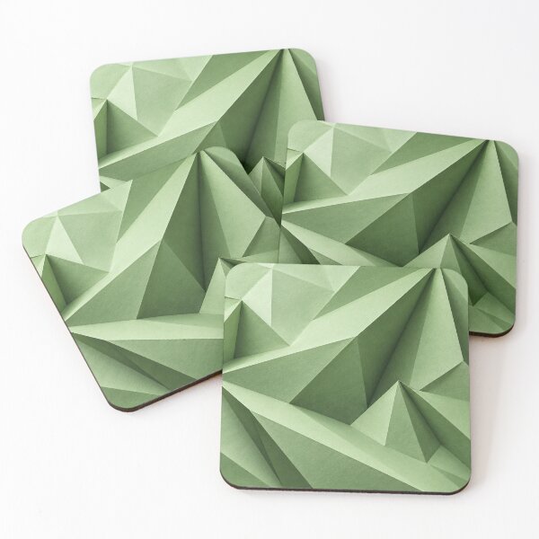 Item preview, Sculptural Green Paper Folds Background designed and sold by frumixart.