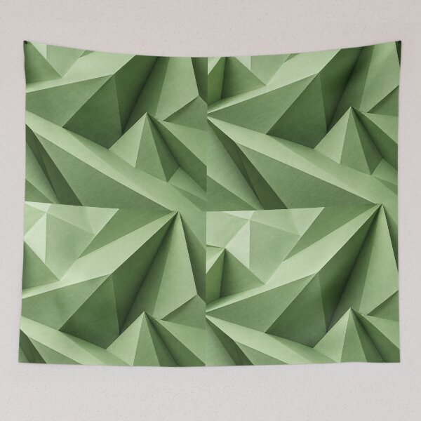 Item preview, Sculptural Green Paper Folds Background designed and sold by frumixart.