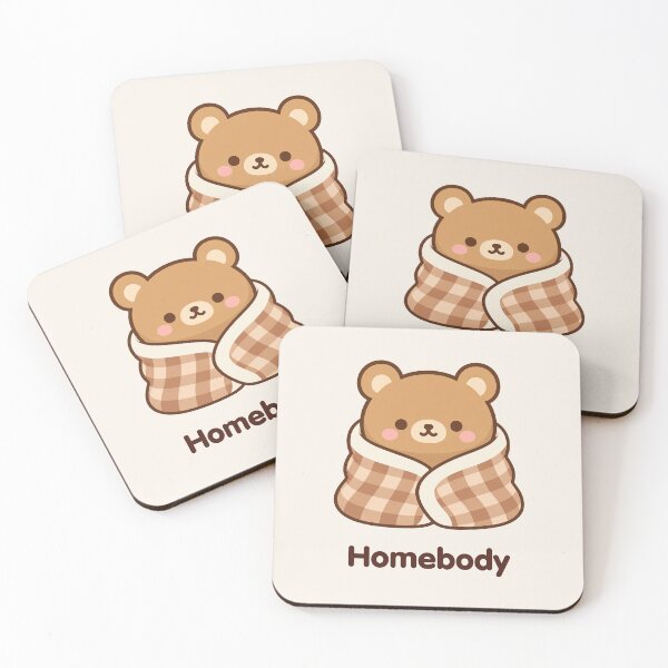 Item preview, Homebody – Cute Cozy Teddy Bear in a Gingham Blanket designed and sold by witwhimsystudios.
