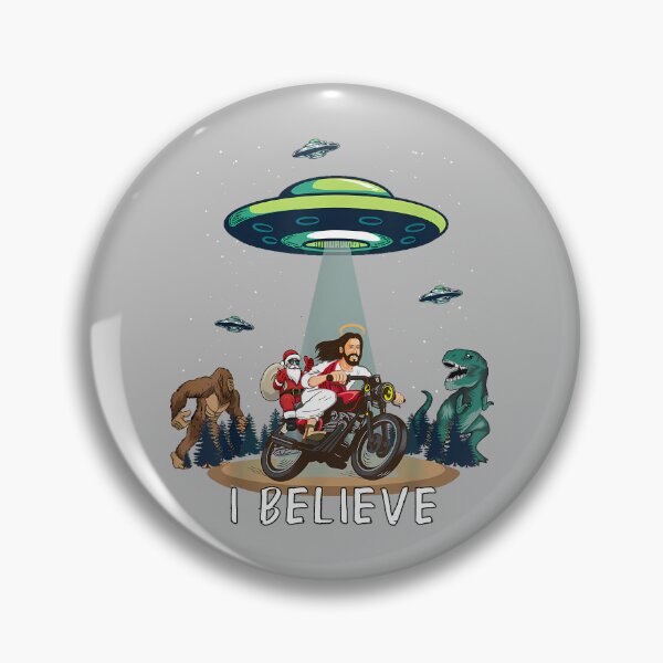 Item preview, Believe Bigfoot Dinosaur Santa & Jesus Riding Bike Christmas designed and sold by mjohnson9.