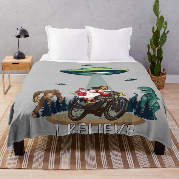 Item preview, Believe Bigfoot Dinosaur Santa & Jesus Riding Bike Christmas designed and sold by mjohnson9.