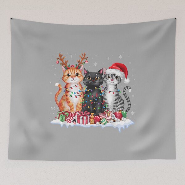Item preview, Santa Cat Christmas Light Gorgeous Reindeer Pajama Cat Lover designed and sold by ArleneRowe.