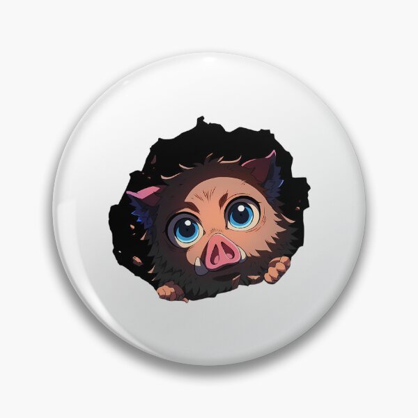Item preview, Inosuke Hashibira Demon Slayer Anime Chibi Peeking Boar Mask Cute Fierce Look designed and sold by conroy-arlethas.