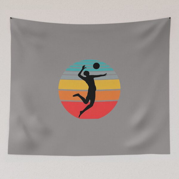 Item preview, Volleyball Player Retro Sunset Spike Jump-9 designed and sold by AndreMuhs.