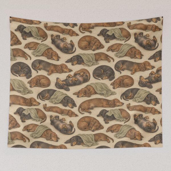 Item preview, Sleepy Dachshunds Cozy Blanket Pattern designed and sold by frumixart.