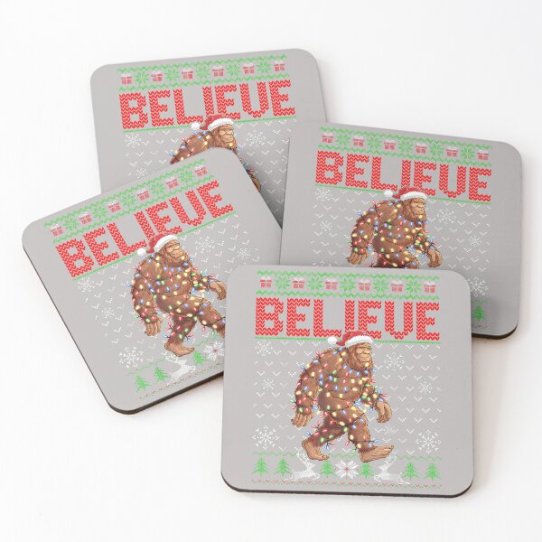 Item preview, Believe Bigfoot Santa Ugly Christmas Tree Lights Sasquatch designed and sold by mjohnson9.