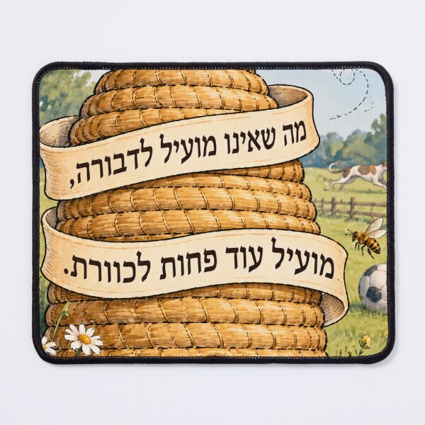 Item preview, Hebrew Beehive Quote - Ted Lasso Inspired - מה שאינו מועיל לדבורה designed and sold by Kiwi Bond.