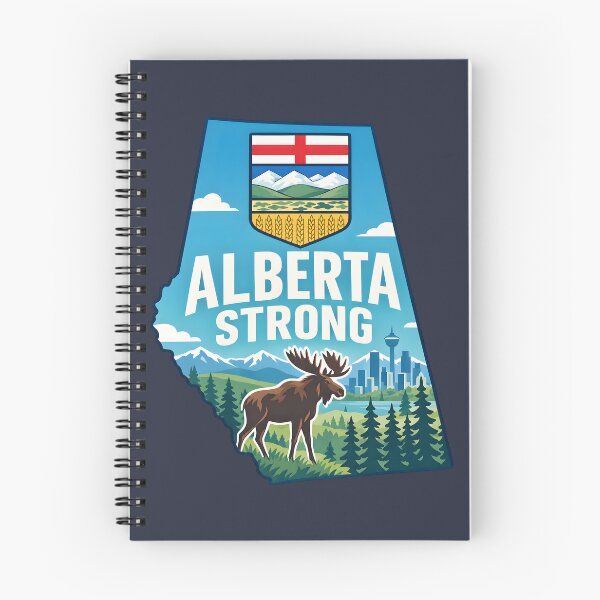 Artikelvorschau, Alberta Strong Canada Forever Karte Skyline Wappen Niedlich entworfen und verkauft von HowToCanadian.