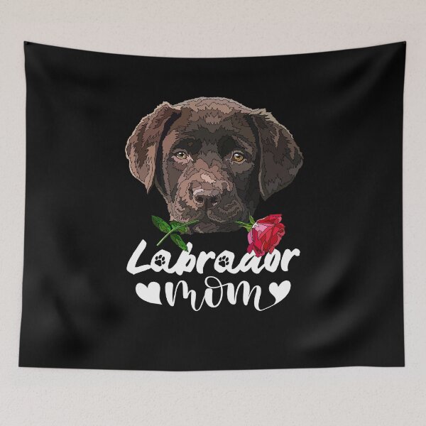 Item preview, Chocolate Labrador Mom With Rose Dog designed and sold by Just-Arts-4U.