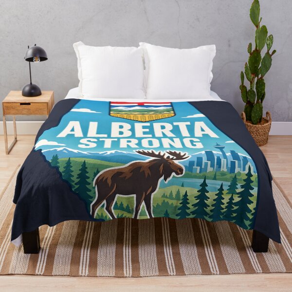Item preview, Alberta Strong Canada Forever Map Skyline Crest Cute designed and sold by HowToCanadian.