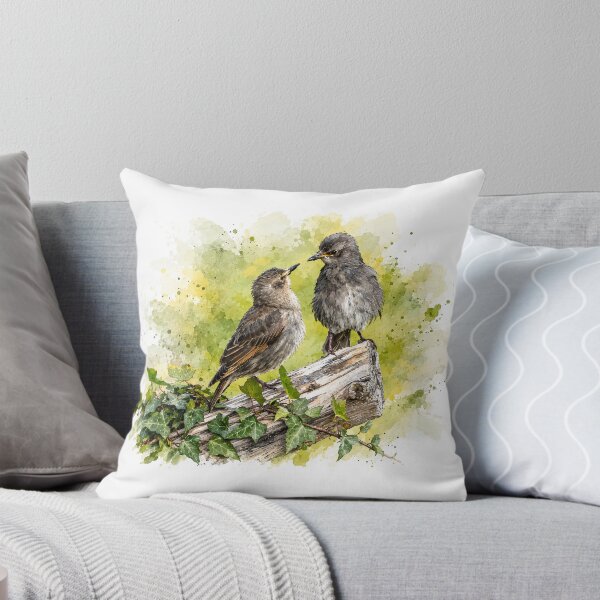 Item preview, Two Young Starlings on an Ivy-Covered Log designed and sold by ER Design.