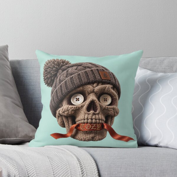 Item preview, Cozy Knitted Skull – Cute Gothic Halloween Winter Skeleton designed and sold by NEFERSIGN.