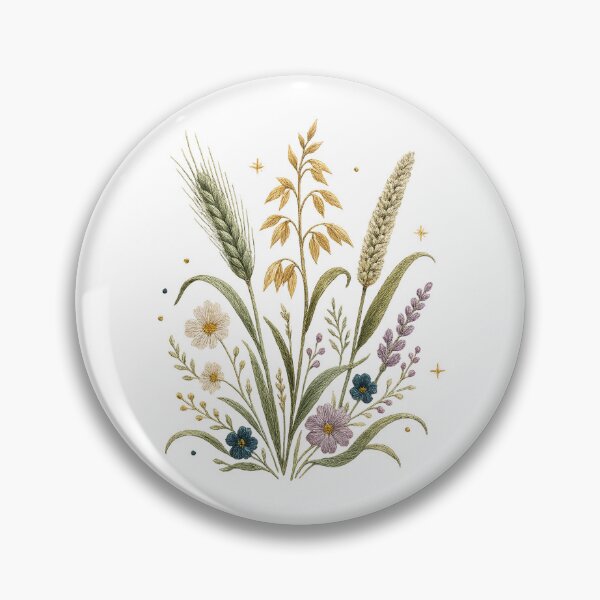 Item preview, Vintage Wildflower Bouquet Wheat Stalks Lavender Rustic Cottagecore Botanical Art designed and sold by inkoutninja.