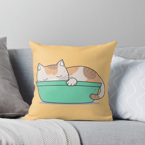 Item preview, Sleeping Cat in Basin Cute Kawaii Sleeping Kitty designed and sold by BrightVibeStore.