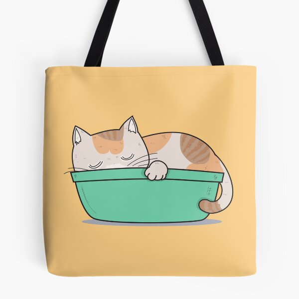 Item preview, Sleeping Cat in Basin Cute Kawaii Sleeping Kitty designed and sold by BrightVibeStore.