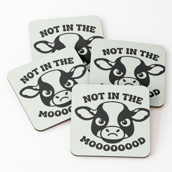Item preview, Not In The Mooooooood | Funny Grumpy Cow Animal Pun designed and sold by Petal & Pith Makery.