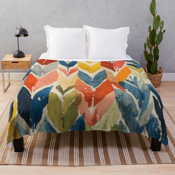 Item preview, Watercolor Chevron Pattern in Blue, Orange and Mustard designed and sold by solynneart.