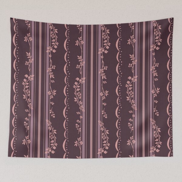 Item preview, Vintage Floral Stripe — Burgundy and Antique Rose designed and sold by NATHA PALETTE.