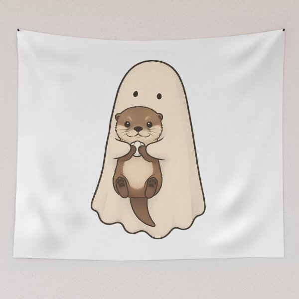 Item preview, Kawaii Otter Ghost – Cute Spooky Halloween Animal designed and sold by Lu7u.