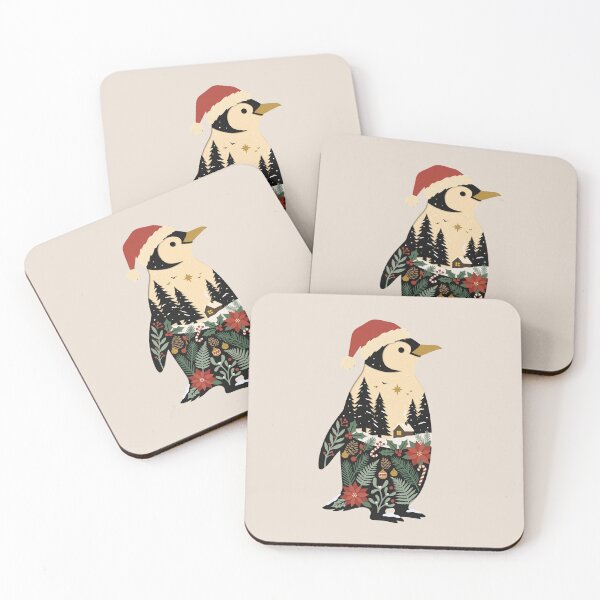 Item preview, Christmas Penguin Winter Silhouette Wonderland Art designed and sold by dudelinart.
