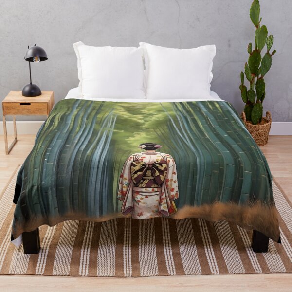Item preview, Girl walking in a bamboo forest in Japan designed and sold by Yuki Bloom.