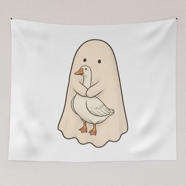 Item preview, Kawaii Goose Ghost – Cute Spooky Halloween Goose designed and sold by Lu7u.