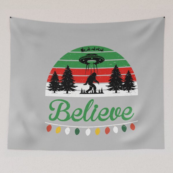 Item preview, Believe Funny UFO Alien Abduction Bigfoot XMas Ugly Sweater_2 designed and sold by mjohnson9.