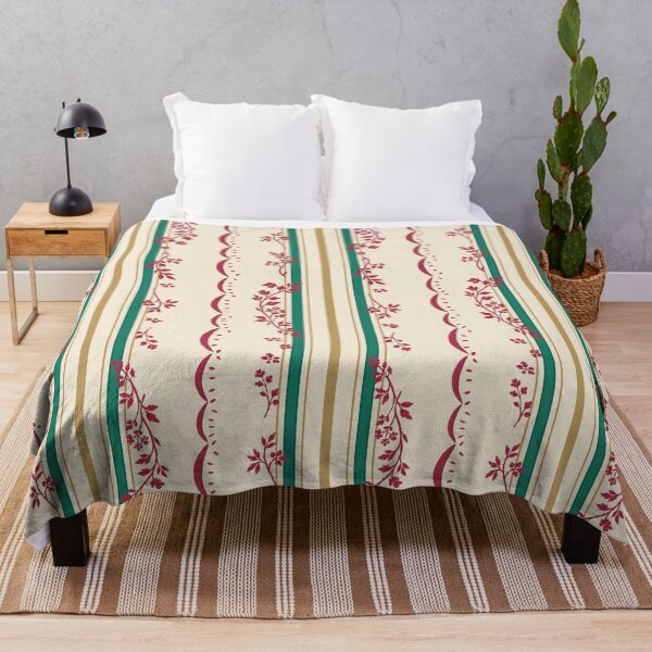 Item preview, Vintage Floral Stripe — Emerald and Ruby designed and sold by NATHA PALETTE.