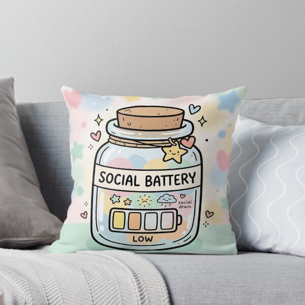 Item preview, Kawaii Pastel Social Battery Low Aesthetic Jar designed and sold by Michaelragheb.