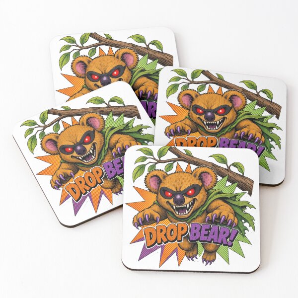 Item preview, Drop Bear Villain Funny Aussie Koala Halloween Comic Sticker designed and sold by DTSA.