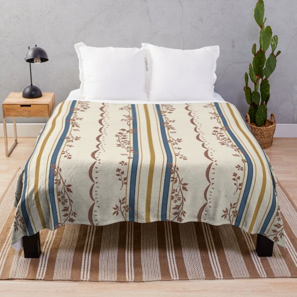 Item preview, Vintage Floral Stripe — Indigo and Antique Gold designed and sold by NATHA PALETTE.