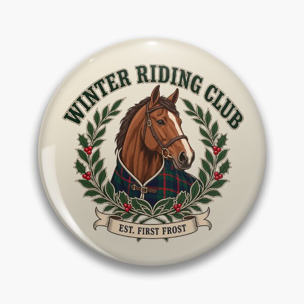 Item preview, Winter Riding Club Vintage Equestrian Horse Tartan Crest designed and sold by Fanverse Merchandise.
