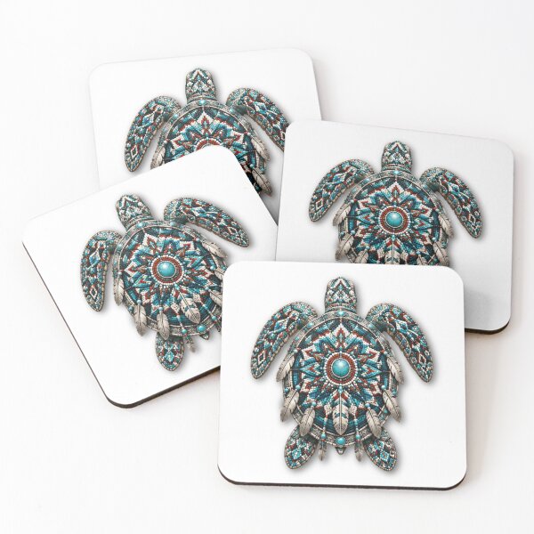 Item preview, Blue Beadwork Sea Turtle | Intricate Ocean Art designed and sold by Zaru Art Studio.