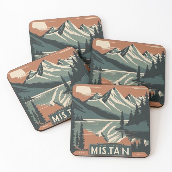 Item preview, Mountains and a Lake - Vintage Travel Poster designed and sold by Hidamari's SHOP.