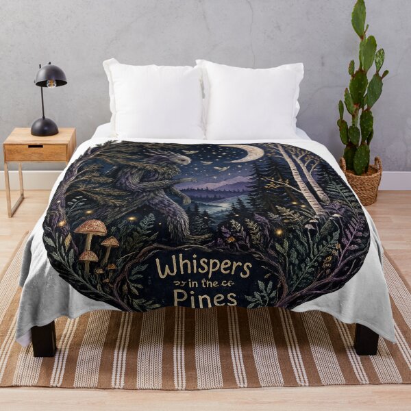 Item preview, Whispers in the Pines Mystical Forest Creature Moonlit Woodland Dark Fantasy Art designed and sold by inkoutninja.