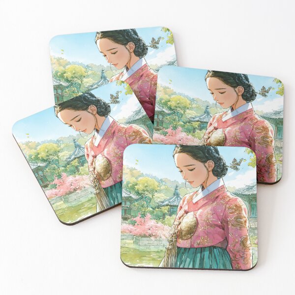 Item preview, Elegant Korean Woman in Traditional Hanbok Watercolor designed and sold by colorful-white.