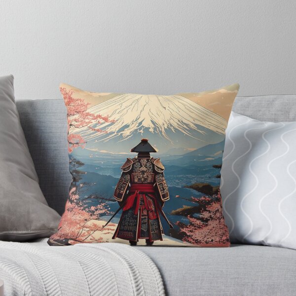 Item preview, Japanese Ukiyo-e Style Samurai on a Snowy Path with Mount Fuji designed and sold by gold0911.