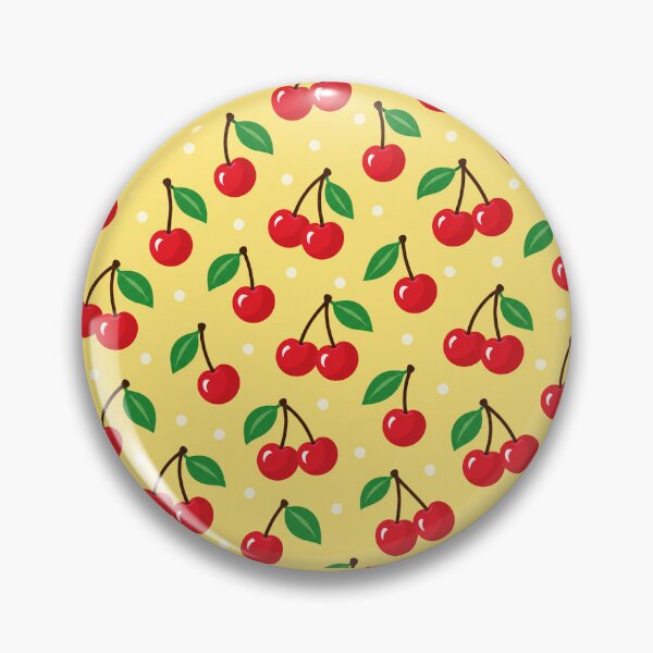Item preview, Cherry Pattern Retro Cherries Polka Dot Butter Yellow Red designed and sold by Fanverse Merchandise.