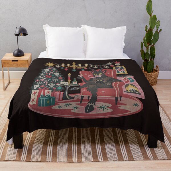 Item preview, Funny Mid Century Retro Krampus With Black Cat Holiday designed and sold by mari-kayden.