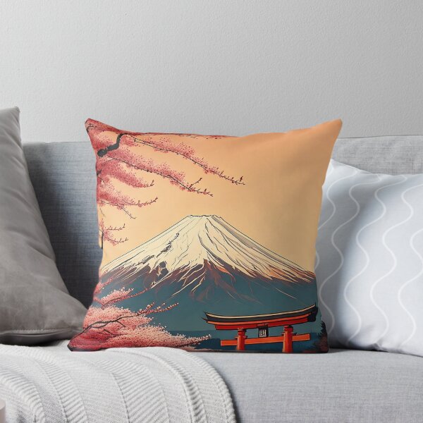 Item preview, Japanese Ukiyo-e Style Mount Fuji with Torii Gate and Cherry Blossoms designed and sold by gold0911.